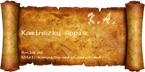 Kaminszky Appia névjegykártya